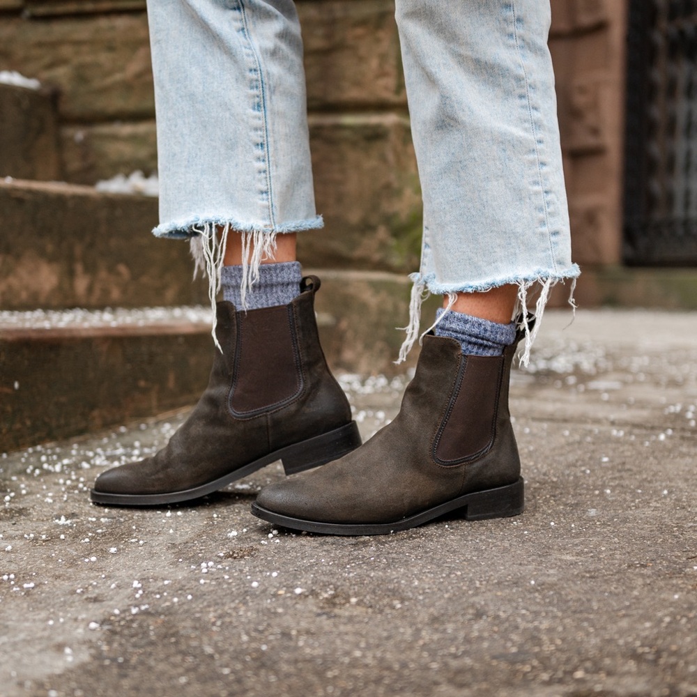 NWOT Thursday Duchess Boot, Dark Olive Weathersafe Suede - WORN ONCE!